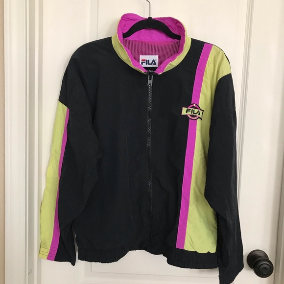 A beautiful black/magenta pink FILA zip up track jacket, Size Small - Picture 11 of 14